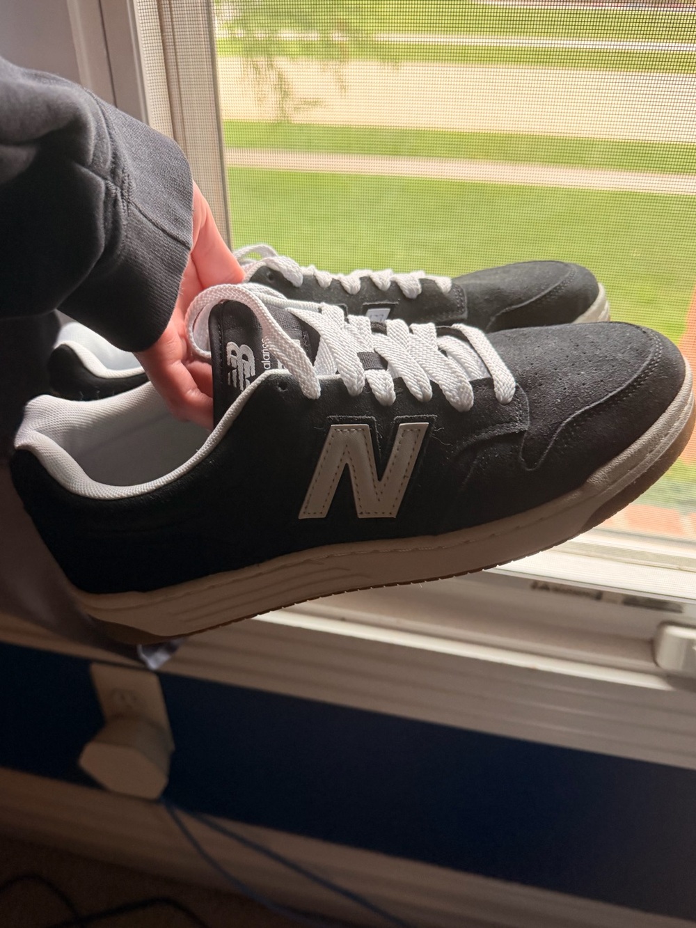 New Balance Sneakers with Gum Outsoles and Black Accents